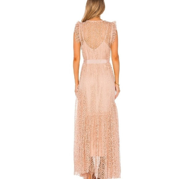 ALICE MCCALL Reflection Lace Maxi Dress Asymmetrical Hem Peach Nude - Picture 2 of 11